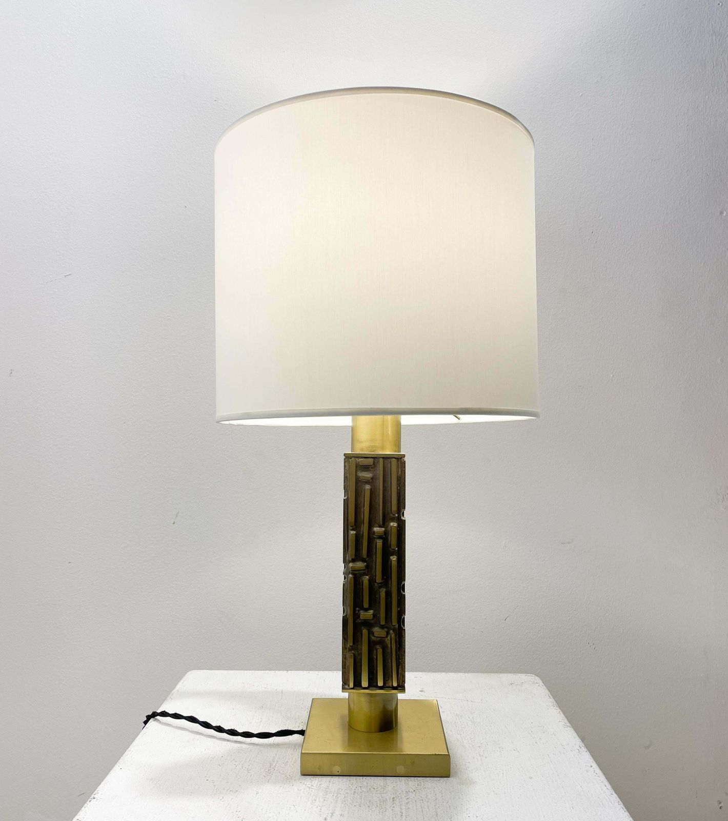 Mid Century Brass And Bronze Table Lamp By Luciano Frigerio, Italy, 1970s photo buy