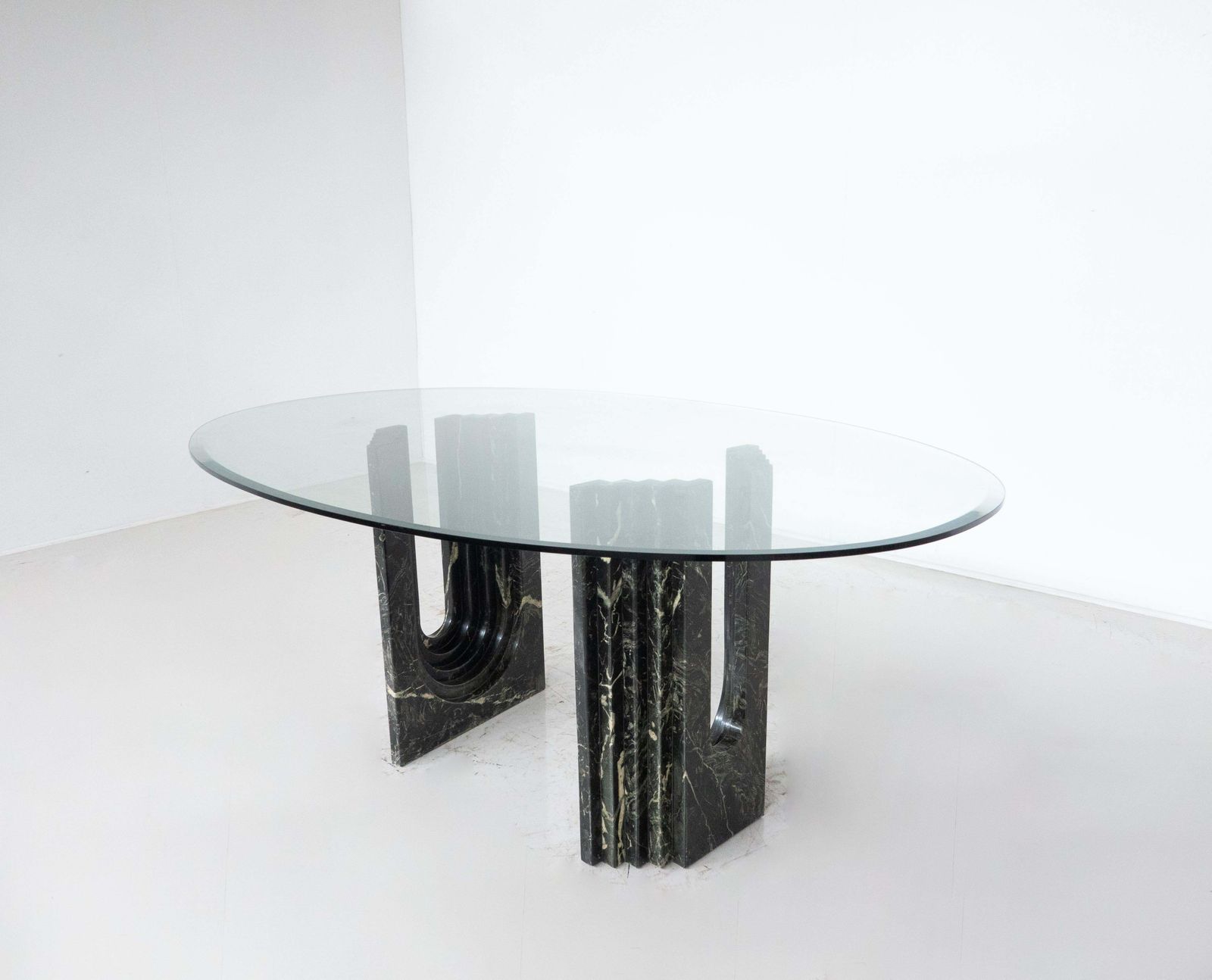 Mid Century Modern Dining Table By Carlo Scarpa, Marble And Glass, Italy, 1960s photo Furniture