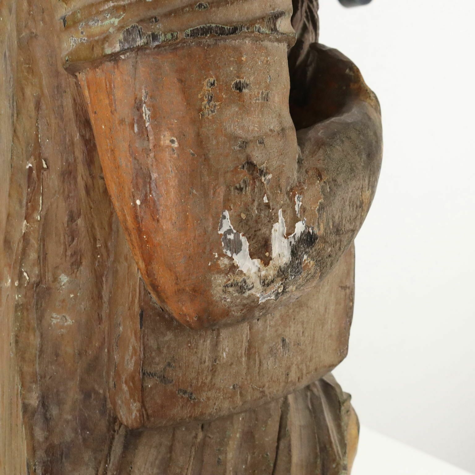 Antique Statue Religious Subject Wood Spain Late XVIII Century photo buy
