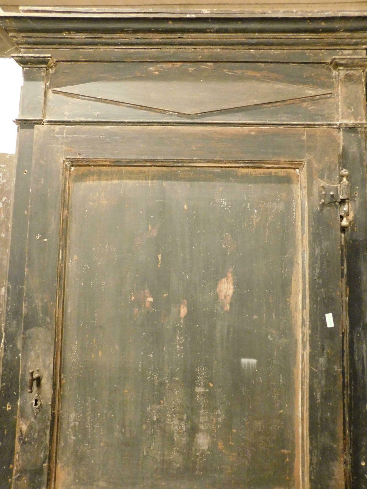 4 Antique Lacquered Doors, First Patina And Original Frame, Italy photo vintage