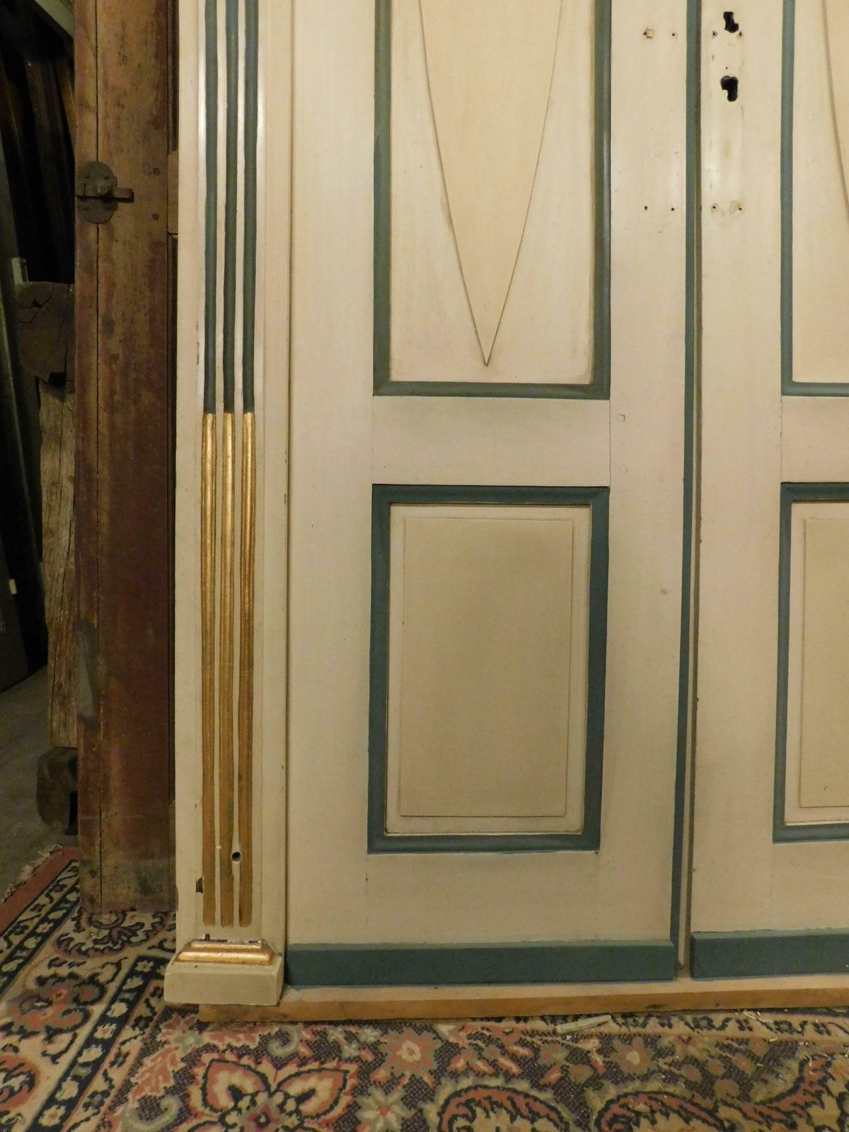 Pair Of Double Wing Doors, Lacquered And Gilded With Frame, Italy photo vintage