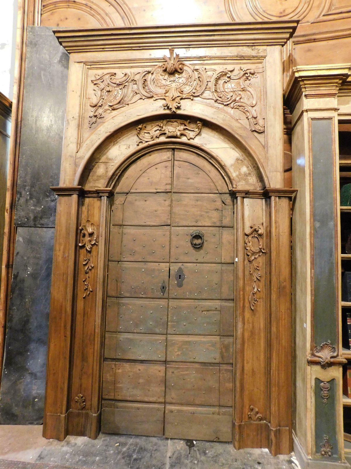 photo buy Huge Amazing Richly Carved Wooden Portal Frame, Italy