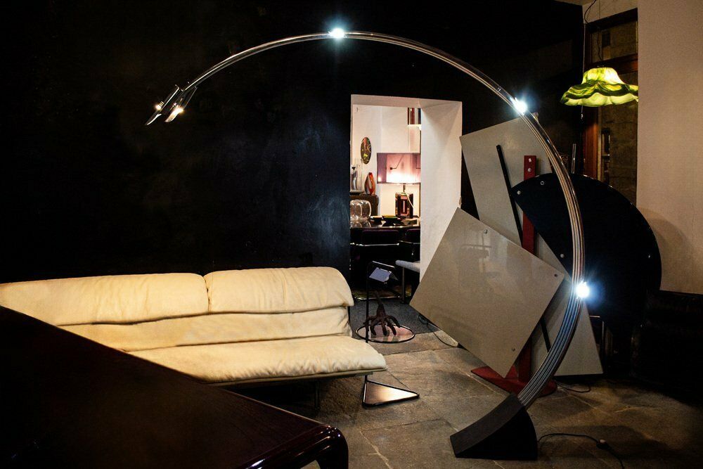 Arc Steel Floor Lamp By Francesco Fois For Reggiani, Italy, 1960s photo furniture