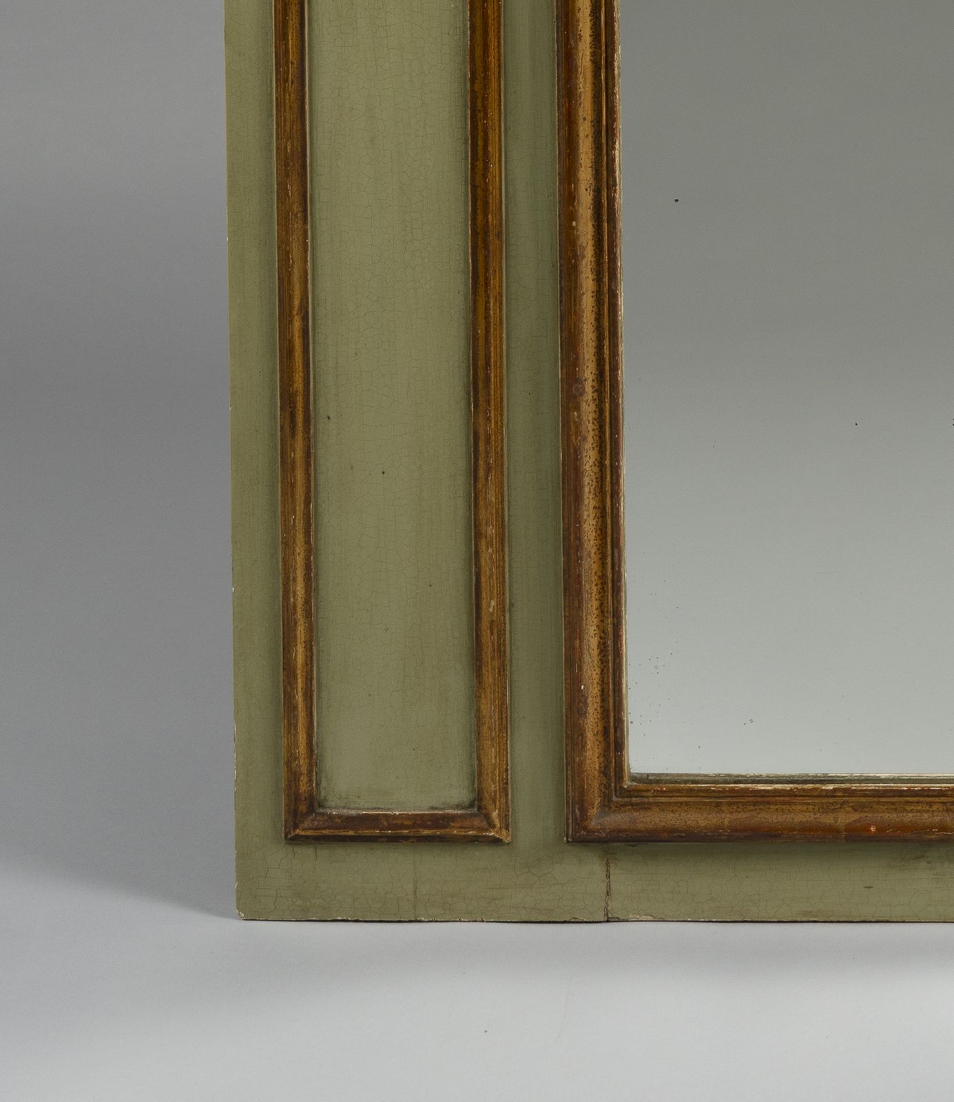 Large 19th Century French Painted And Gilt Trumeau Overmantle Mirror photo vinterior