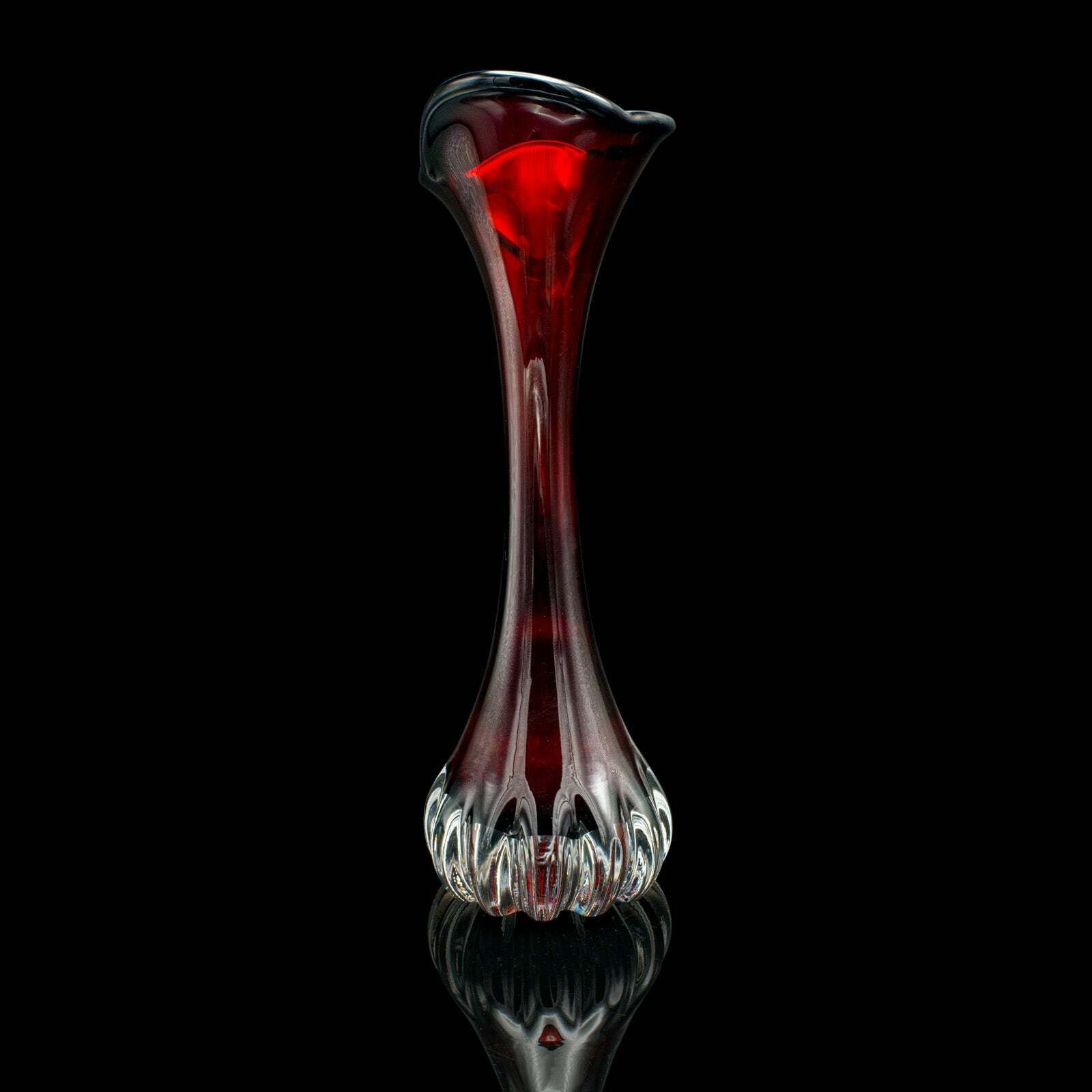 Vintage Art Vase, Swedish, Glass Stem Sleeve, Aseda Glasbruk, Mid Century, 1960 photo 695.0