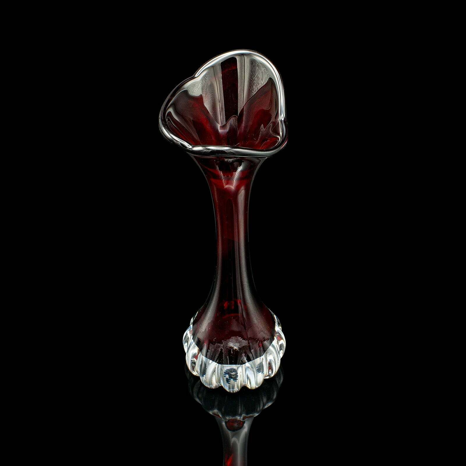 Vintage Art Vase, Swedish, Glass Stem Sleeve, Aseda Glasbruk, Mid Century, 1960 photo vinterior