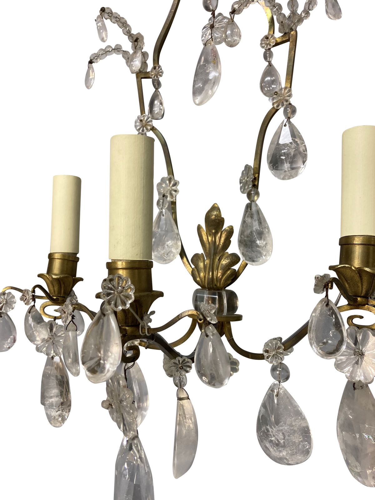 A Fine Pair Of French Rock Crystal Wall Sconces photo for sale