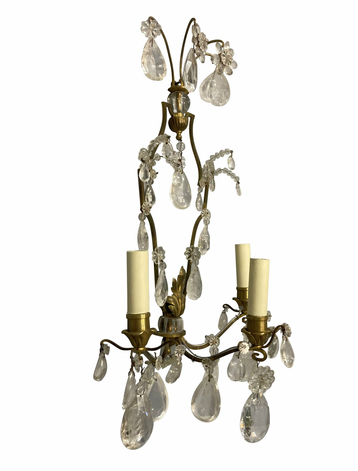 A Fine Pair Of French Rock Crystal Wall Sconces photo buy