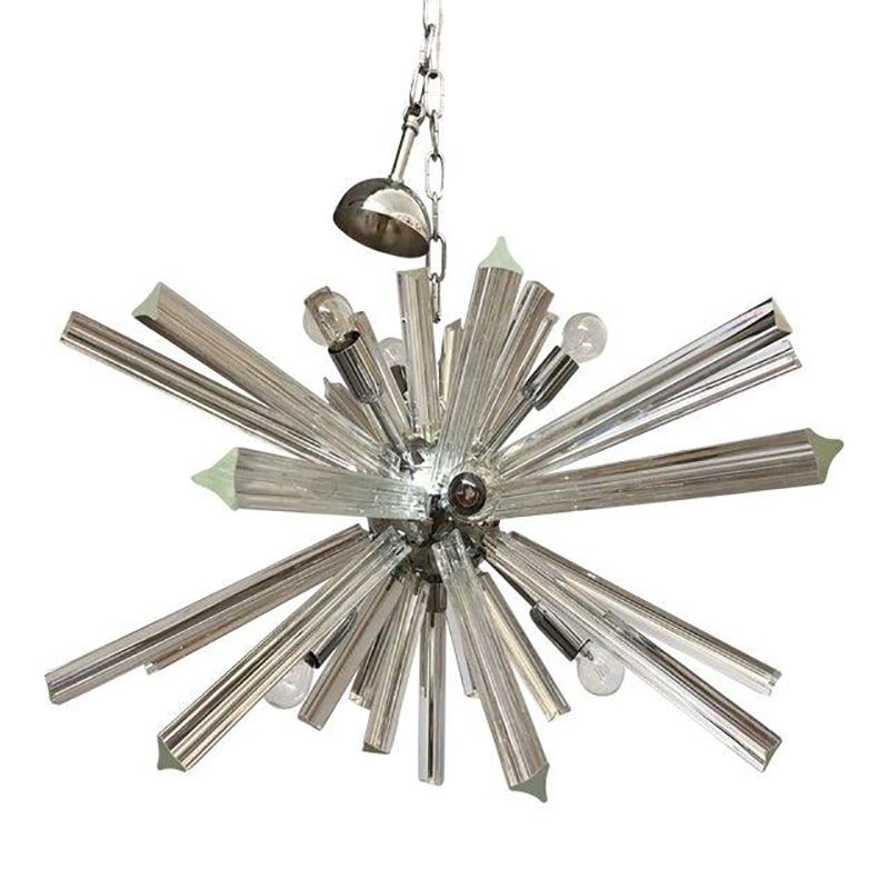 Murano Glass Oval Murano Glass Triedro Sputnik Chandelier