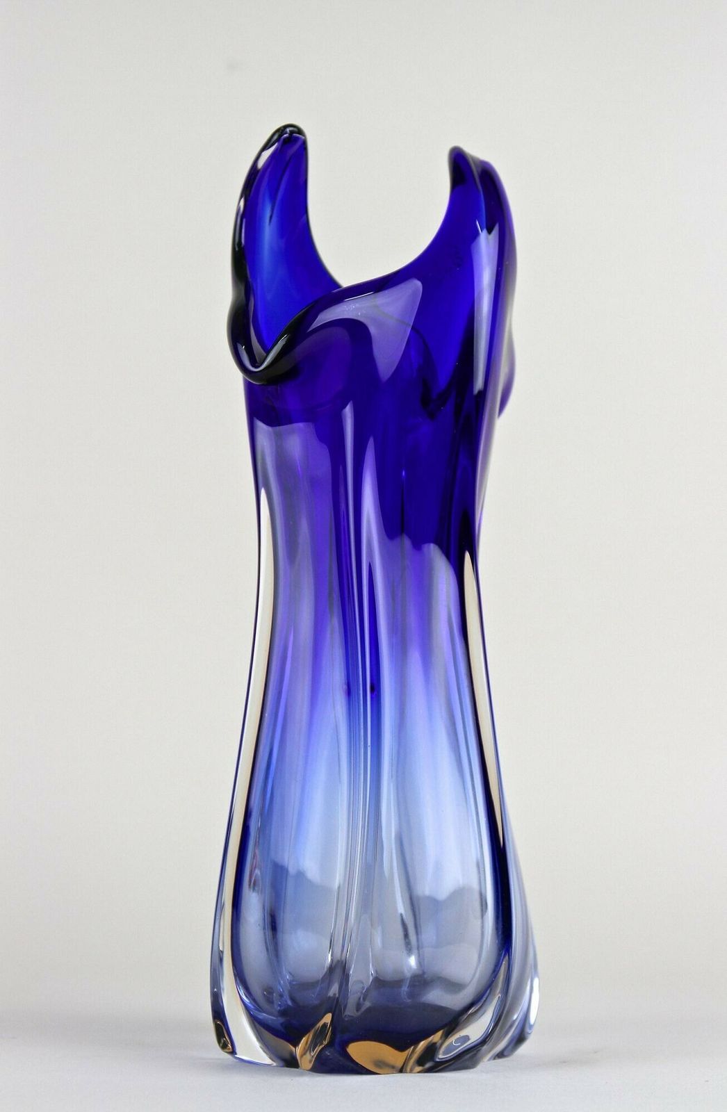 475.0 Contemporary Dark Blue Murano Glass Vase, Italy Circa 1970 photo