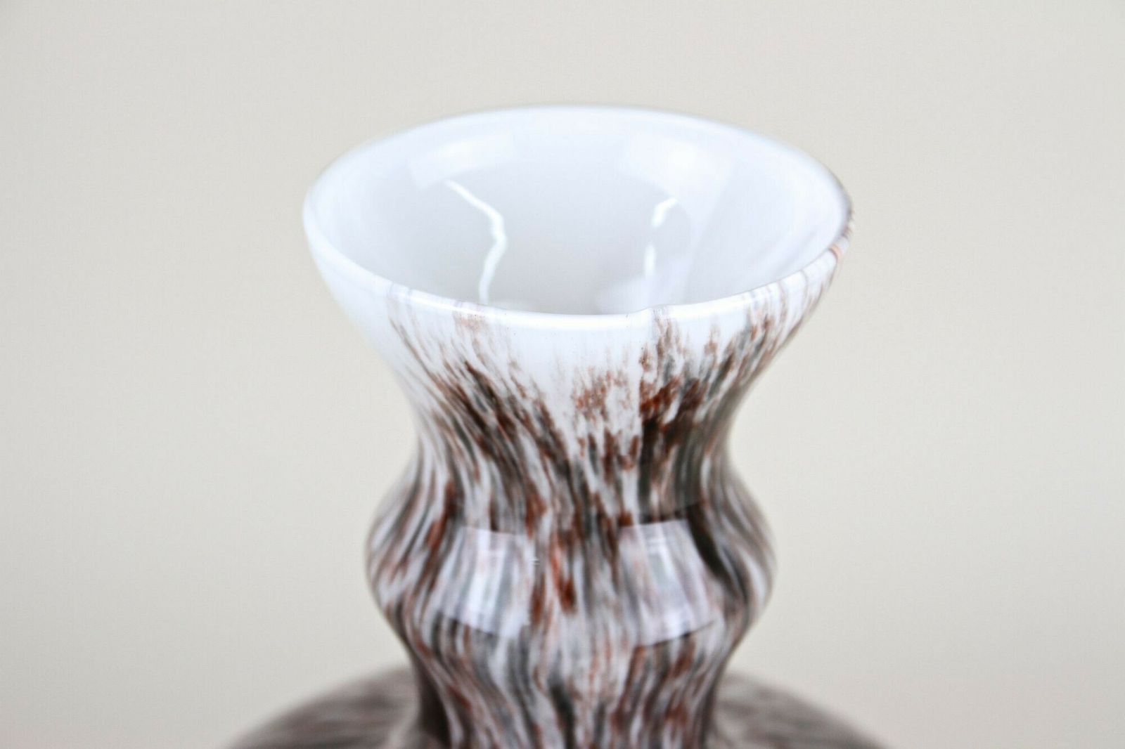 Bulbous Murano Glass Vase With Brown, Grey & Black Tones, Italy Circa 1970 photo furniture