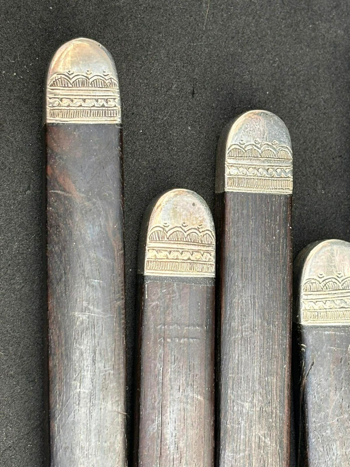 photo furniture Knife Rest Set 8 Tuareg Silver Tribal Berber Nomadic African Art Authentic Handmade Decor Wooden Silver Art Collector Wedding Gift Unique