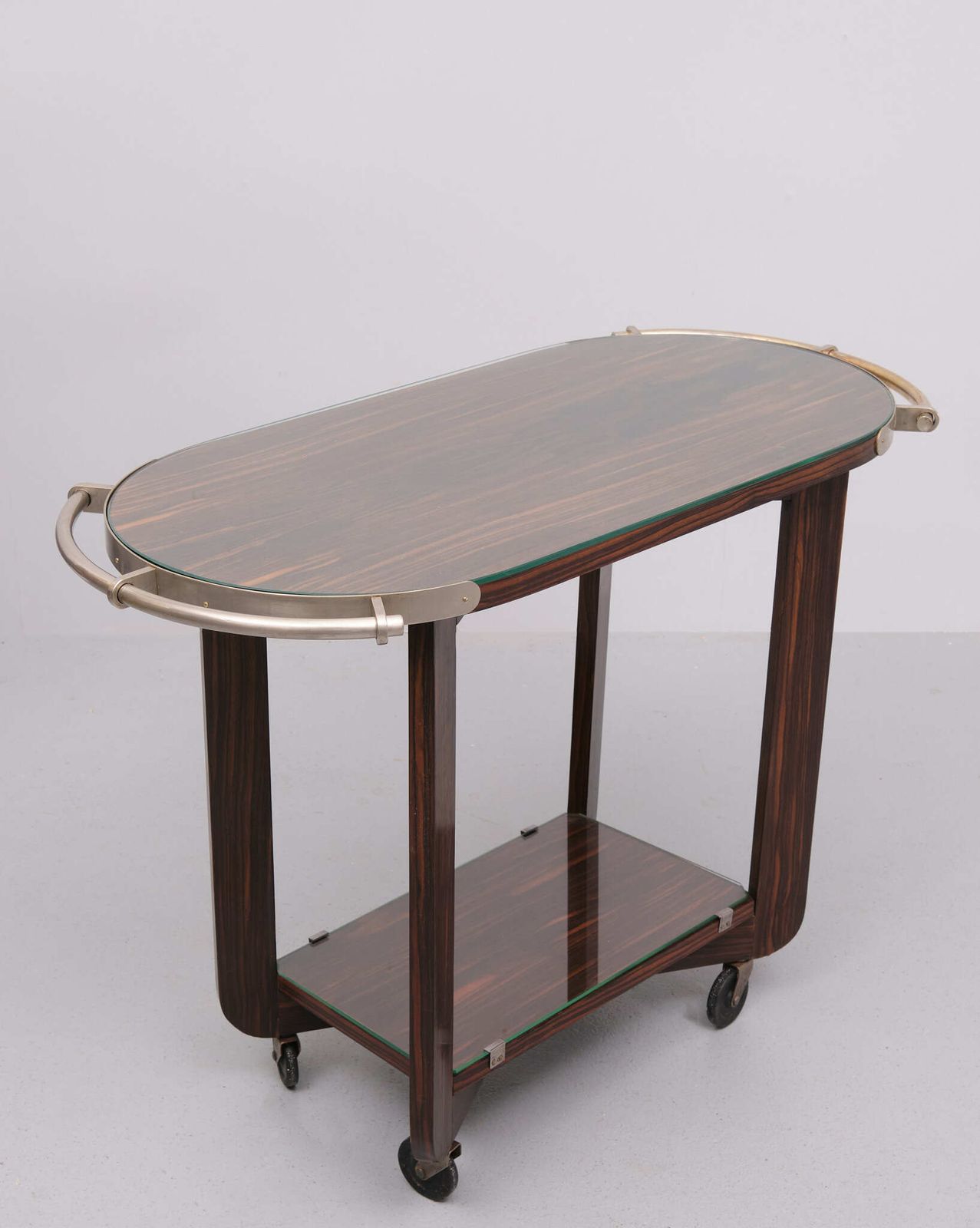 Art Deco Coromandel Wood Serving Trolley 1930s photo furniture