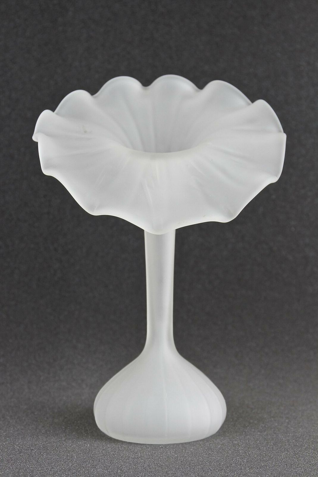Mid Century Jack In The Pulpit Glass Vase, France Circa 1960 photo for sale