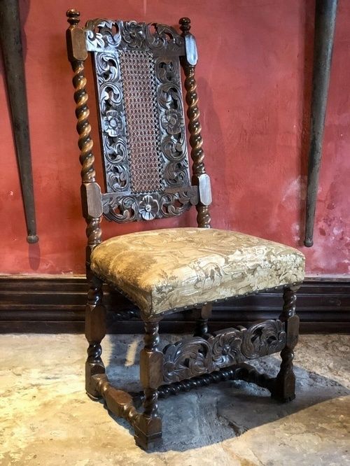Rare Charles II Antique Walnut Rose 'Nell Gwyn' Chair photo furniture