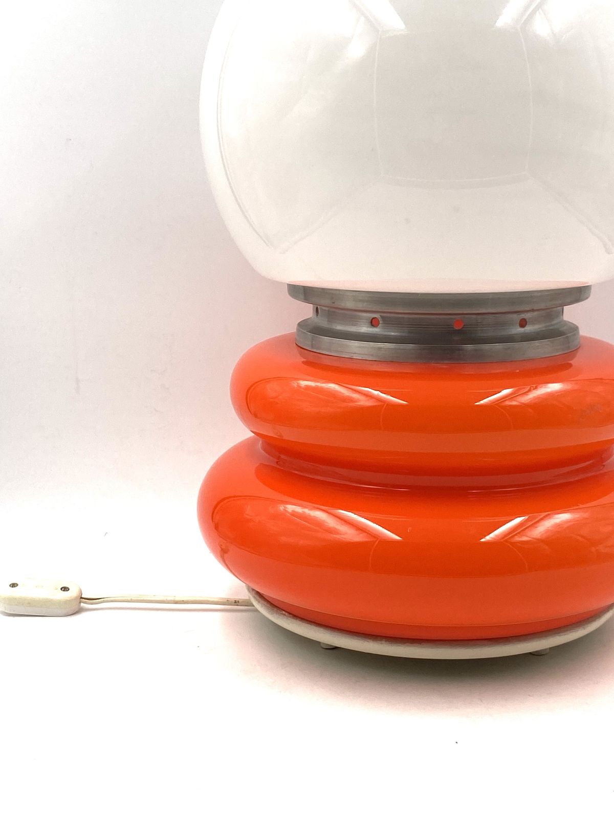 Carlo Nason, Space Age Orange Murano Glass Table Lamp, Av Mazzega, 1970s photo 950.0