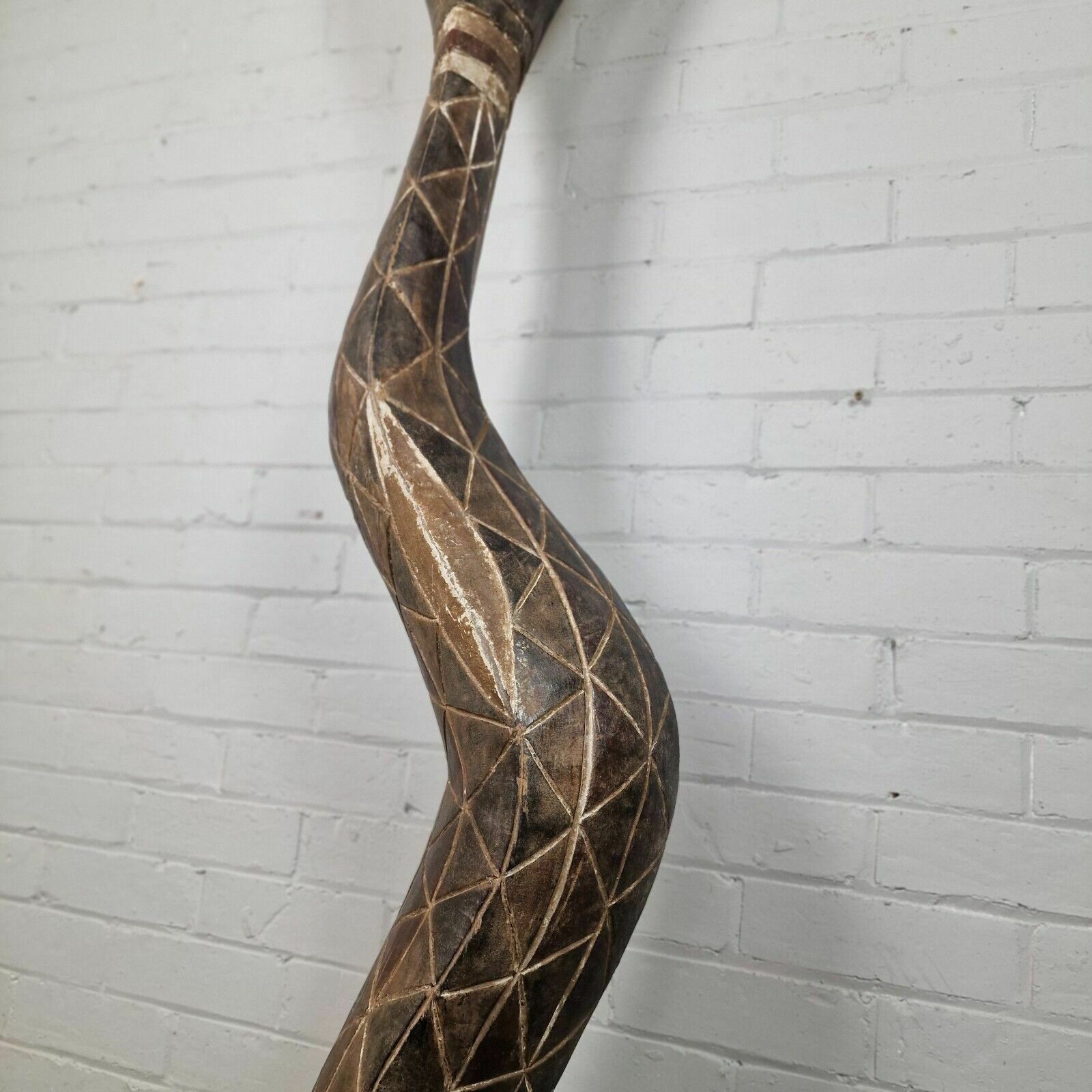 Carved Polychrome Baga Bansonyi Snake Sculpture Headdress, Guinea 20th Century photo for sale