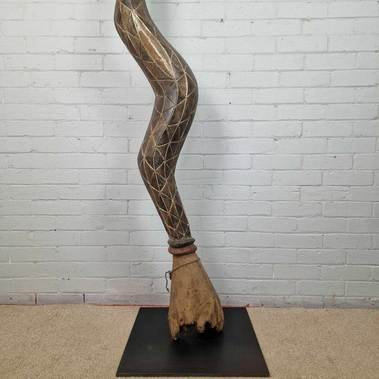 Carved Polychrome Baga Bansonyi Snake Sculpture Headdress, Guinea 20th Century photo Home Decor