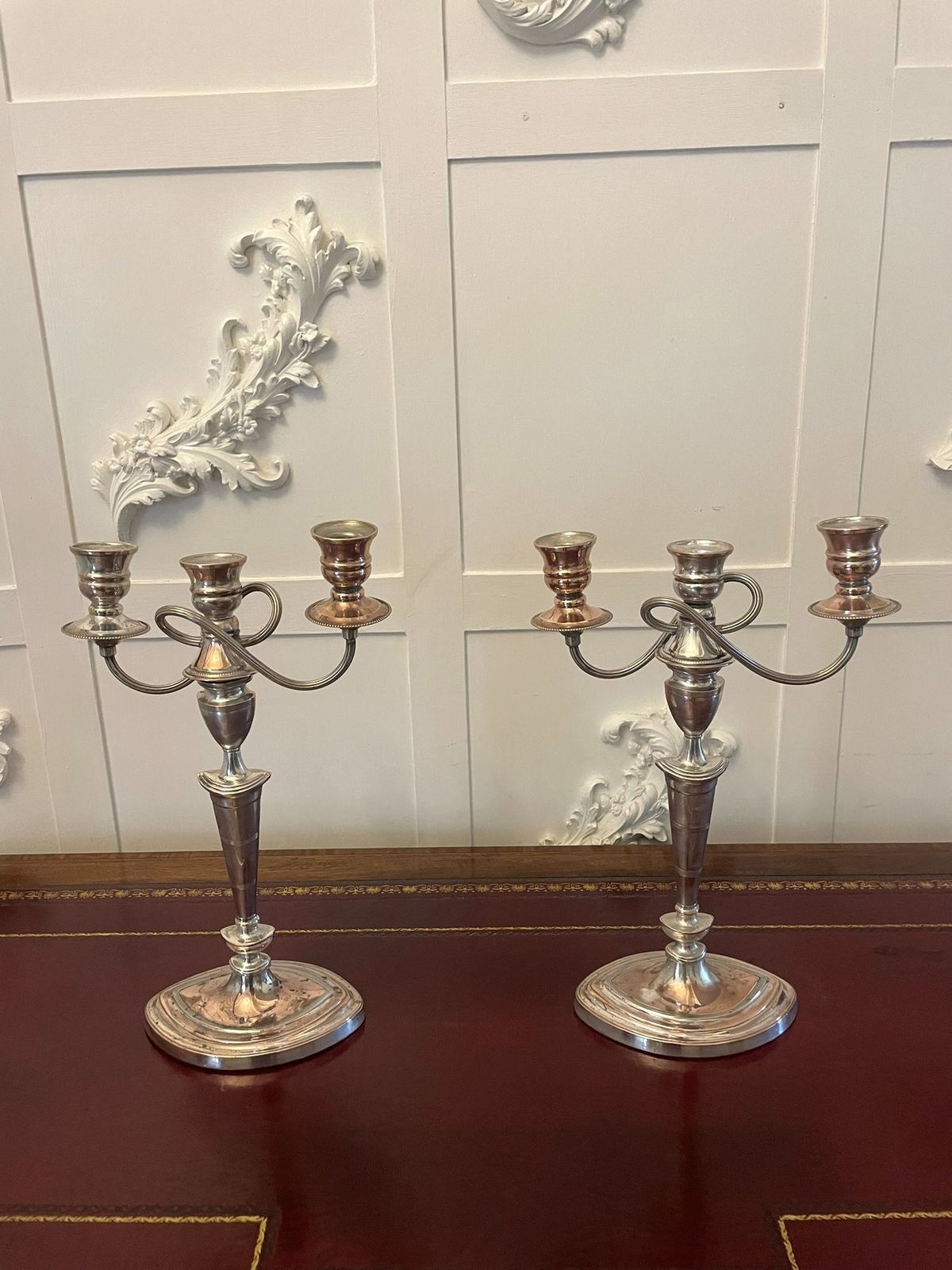 Pair Of Antique 19th Century Quality Sheffield Plated Candelabras