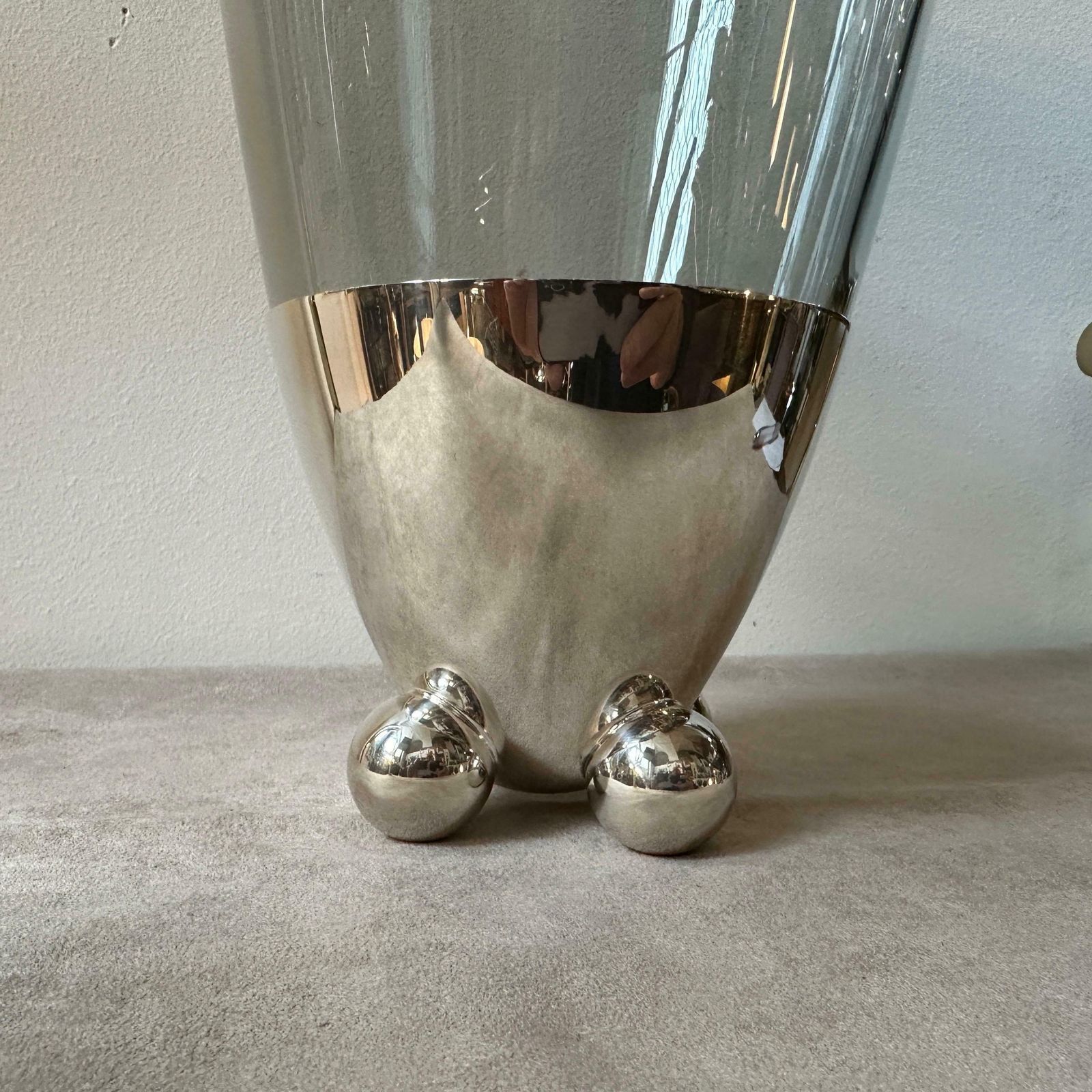 1990s Space Age Silver Plated Atomes Vase By Richard Hutten For Christofle photo vintage