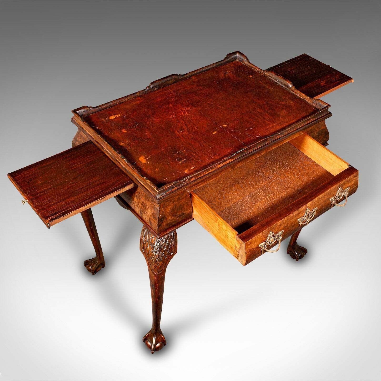 Antique Silver Display Table, English, Walnut, Georgian Revival, Late Victorian photo vintage