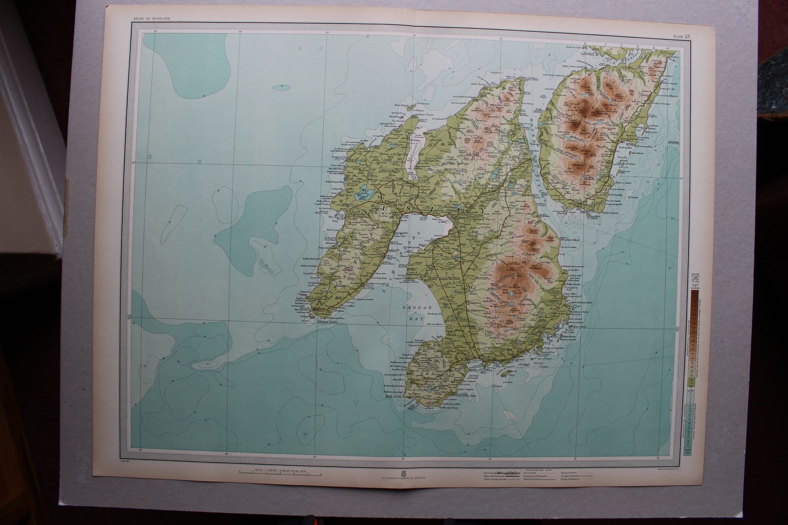 Large 1910 Map Isle Of Islay The Whisky Lovers Map photo for sale