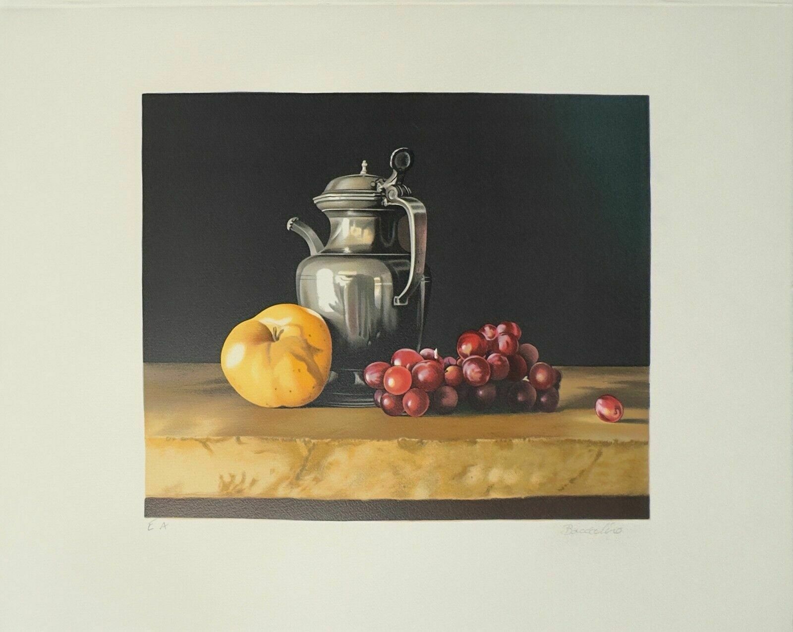 Frédéric Baccalino Print Original Lithograph Signed Still Life