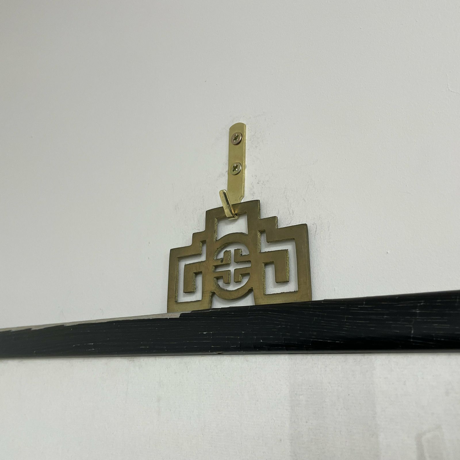 Antique Large Japanese Oriental Art Hand Painted Symbols 100x58.5cm Picture Wood Black Frame Framed Gold Original Art Work Rectangle photo furniture