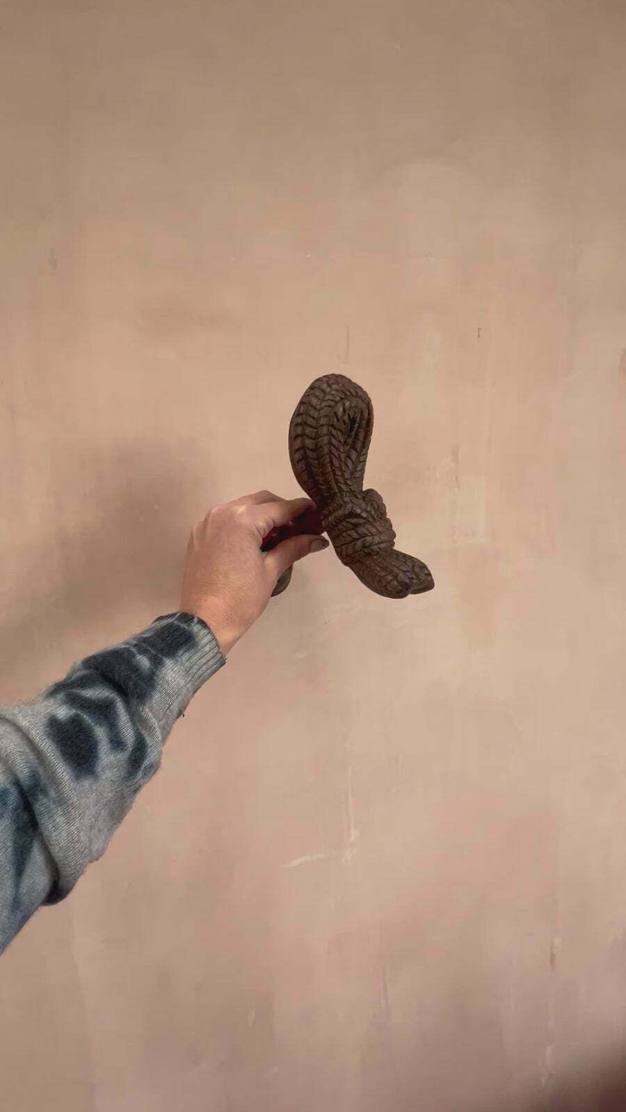 Pair Of Chunky Italian Knot Detail Coat Hooks C.1950 photo furniture