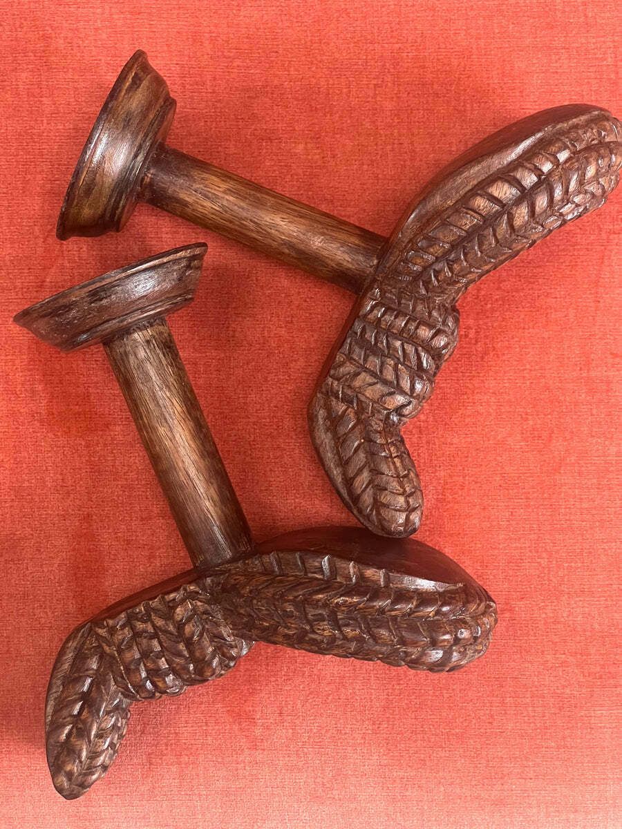 Pair Of Chunky Italian Knot Detail Coat Hooks C.1950 photo Home Decor
