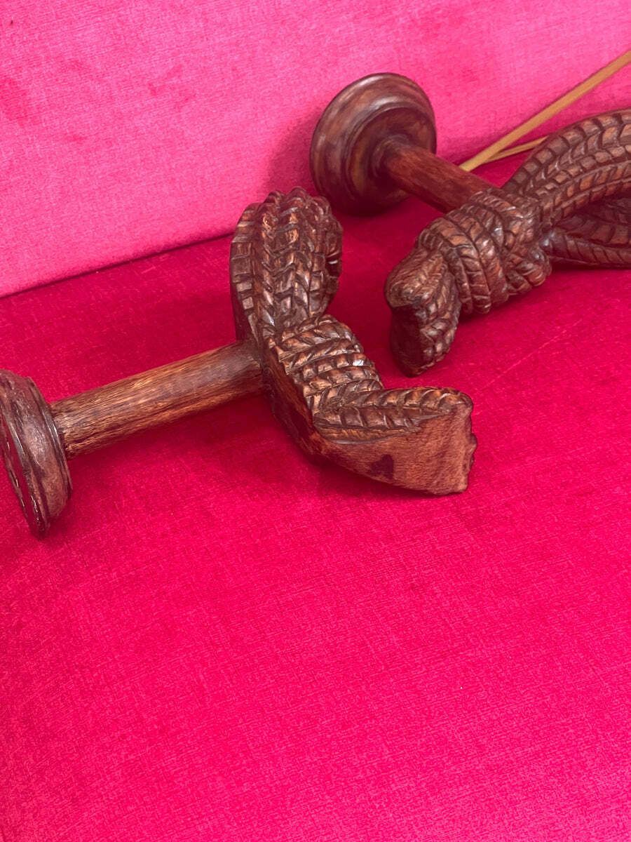 Pair Of Chunky Italian Knot Detail Coat Hooks C.1950 photo buy
