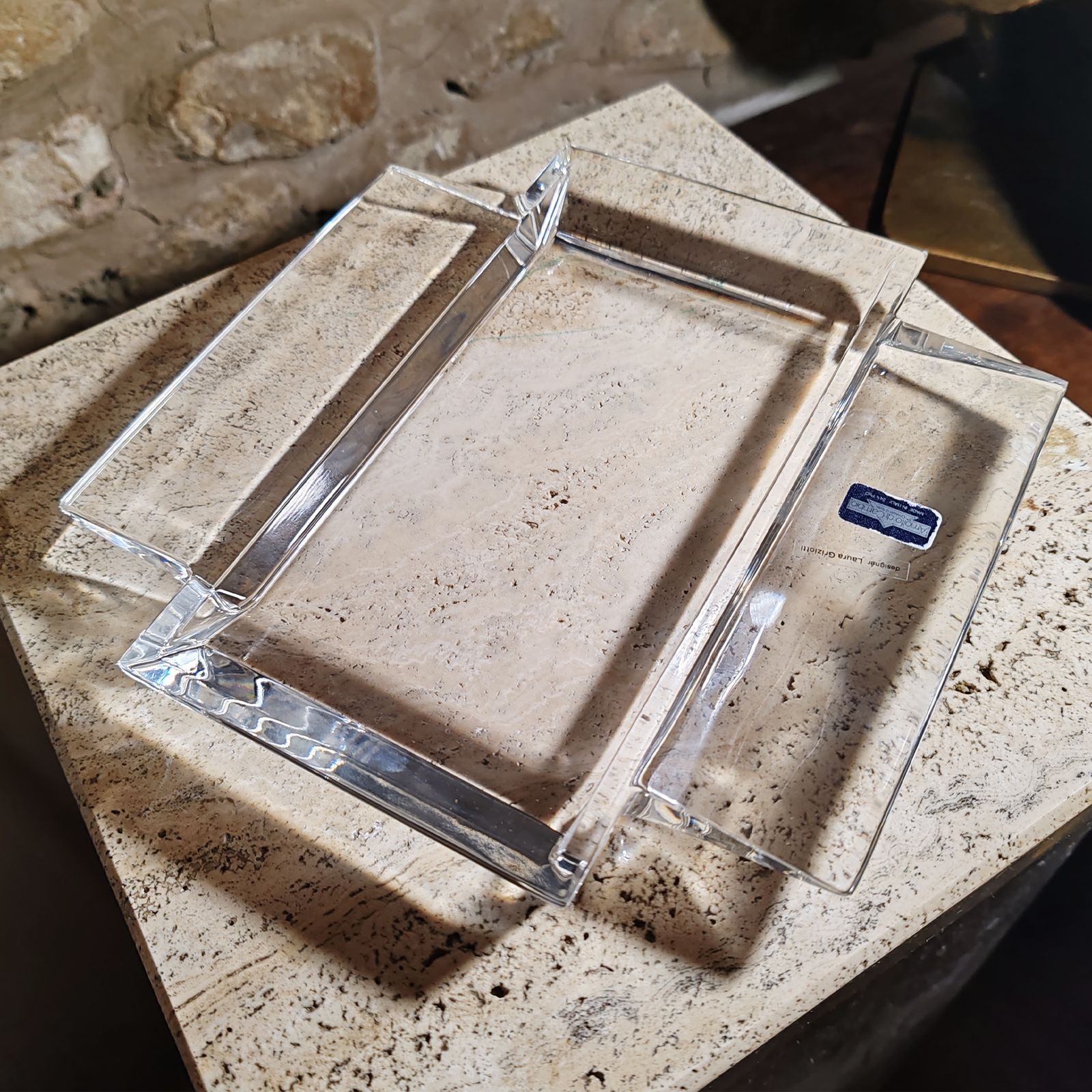 Ashtray Or Catch All In Crystal By Laura Griziotti For Arnolfo Di Cambio   1970s