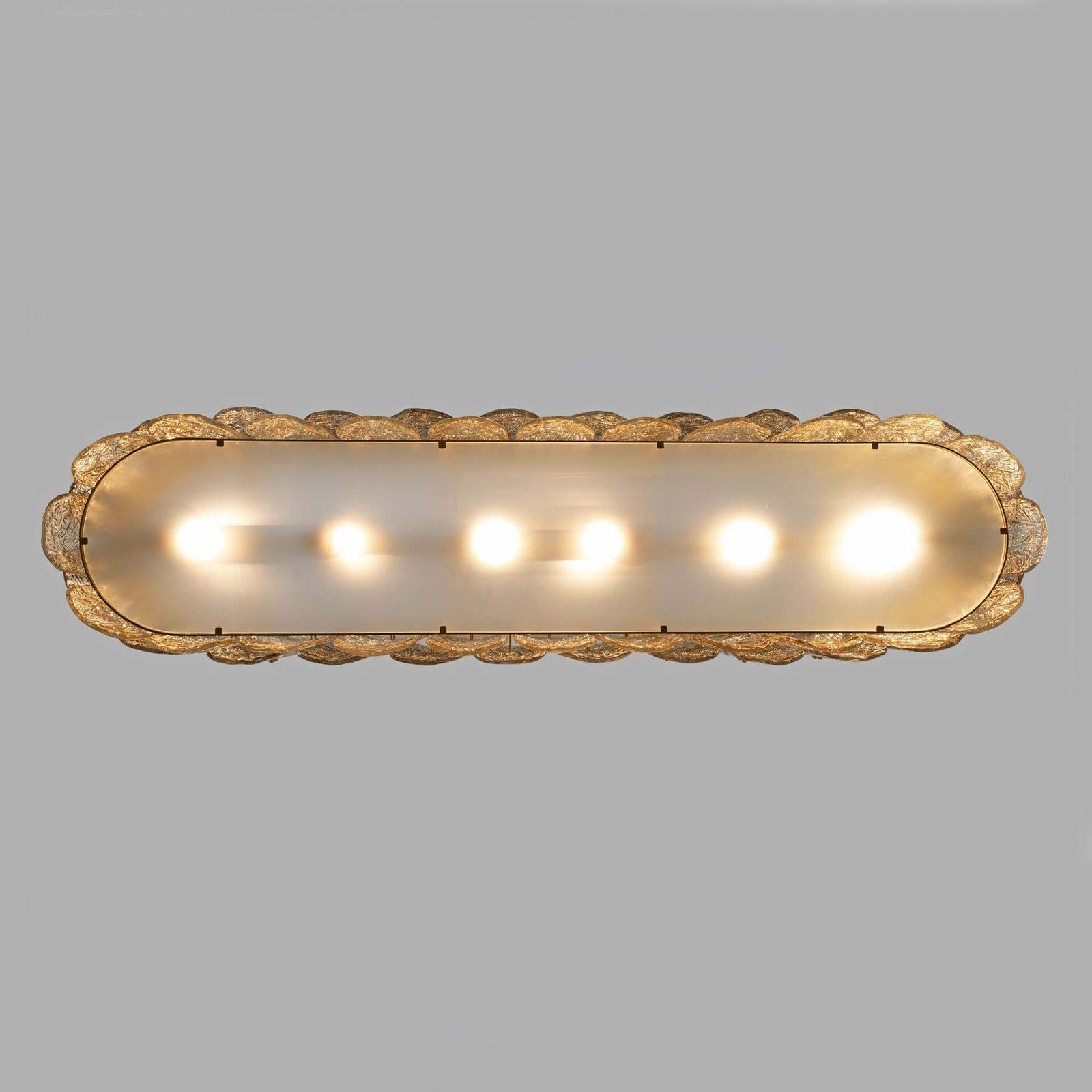 Mid Century Modern Stiyle Italian Brass And Murano Glass Chandelier photo buy