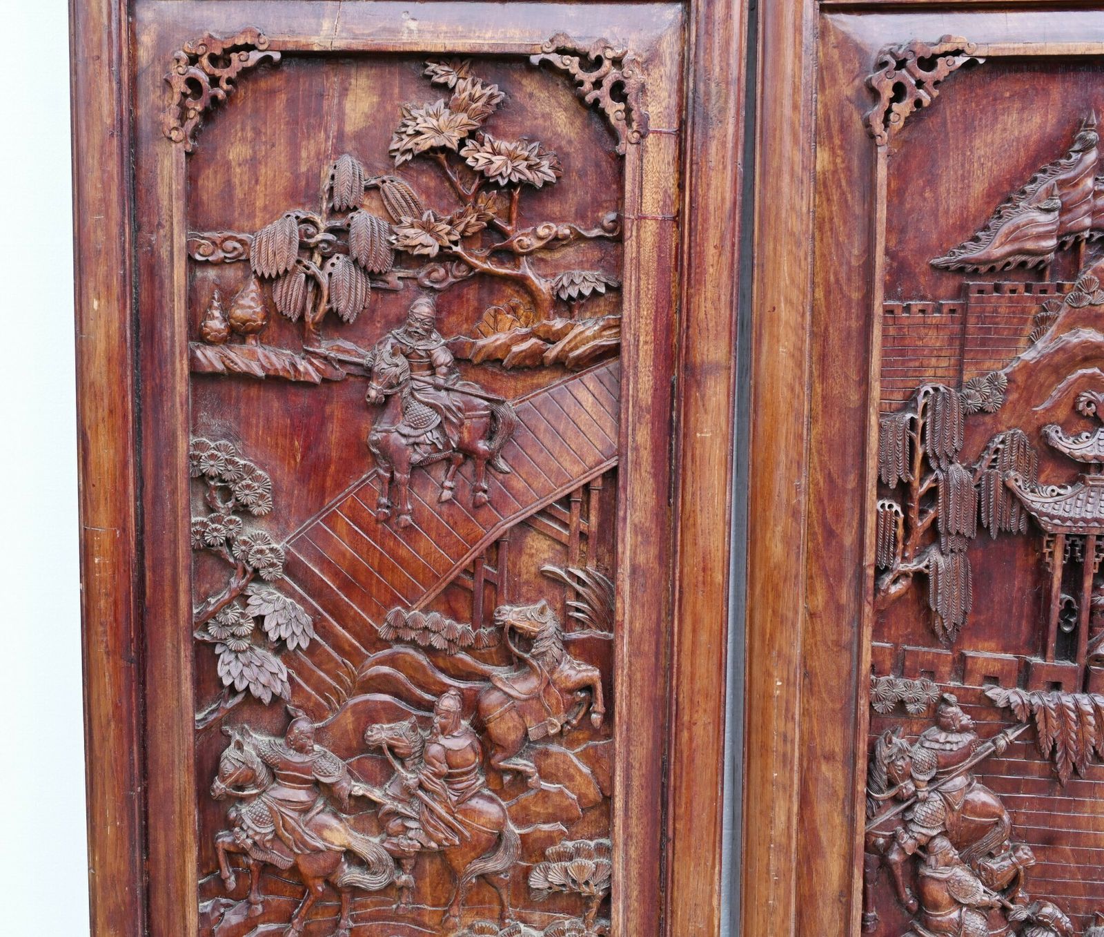 Set Chinese Carved Panels Screen Room Divider 1880 photo Home Decor