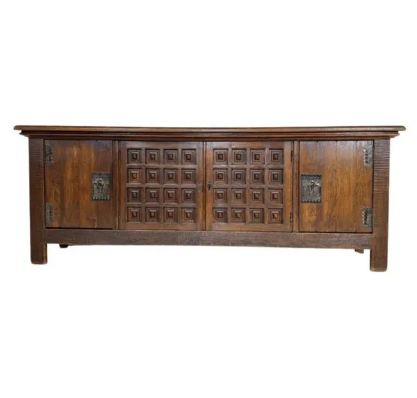 Mid Century Sideboard In The Style Of Guillerme And Chambron, Solid Oak photo furniture