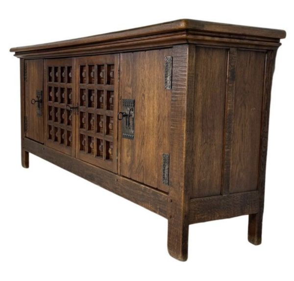 Mid Century Sideboard In The Style Of Guillerme And Chambron, Solid Oak photo vinterior