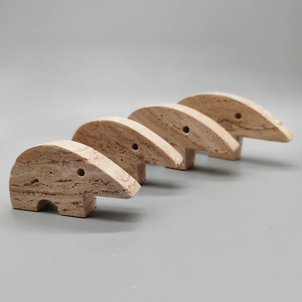 Big Travertine Anteater Sculptures By Enzo Mari For F.Lli Mannelli   Set Of 4 1970s