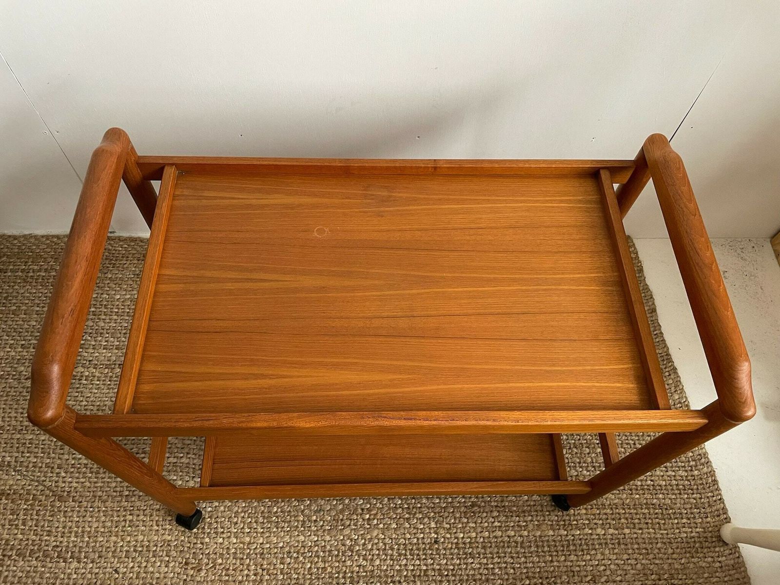 Stunning 1960/70s Teak Hostess Trolley Danish Modern Era With Wheels photo vintage