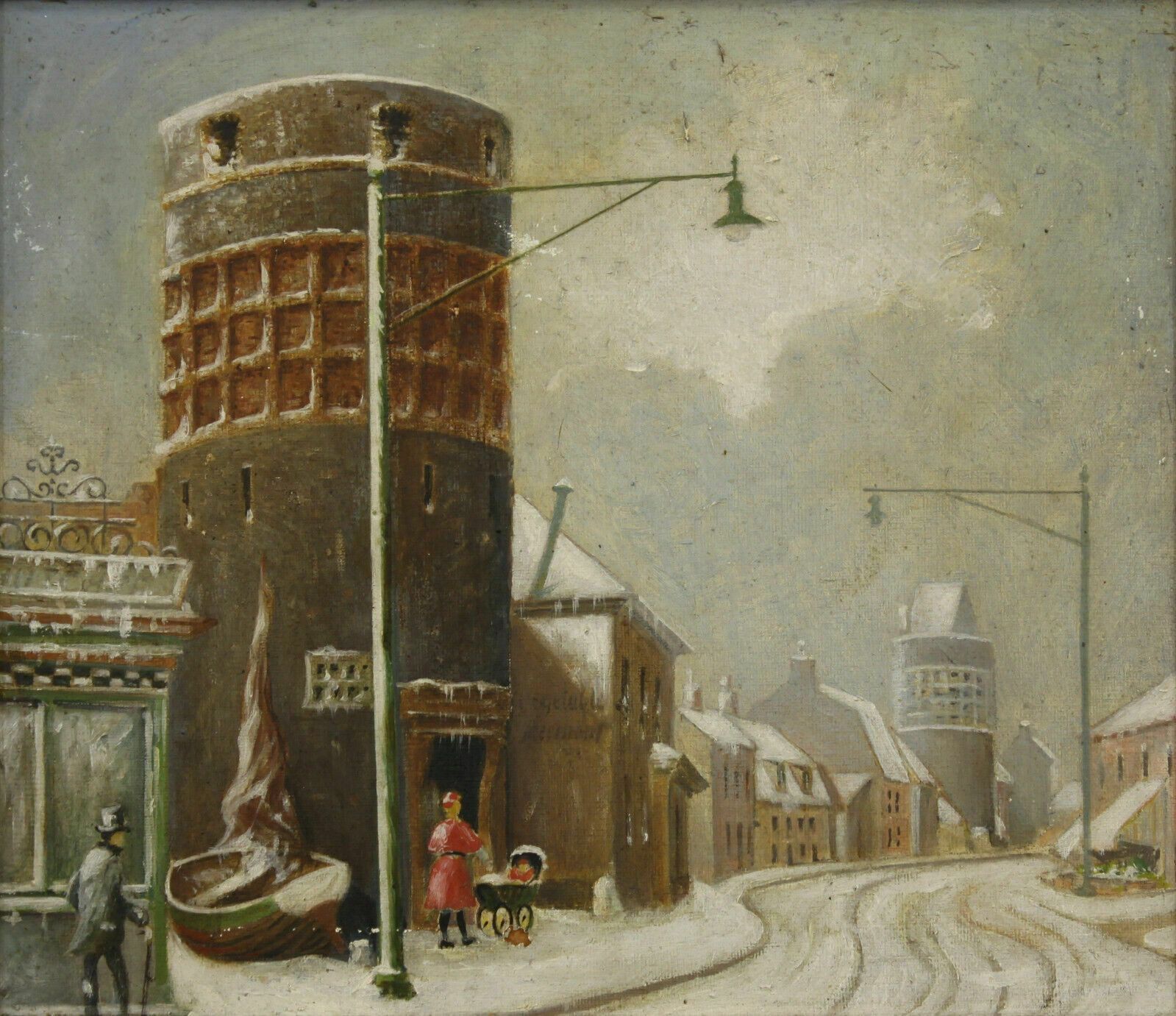 Oil On Board By George Colman Green. Yarmouth Town Walls photo furniture