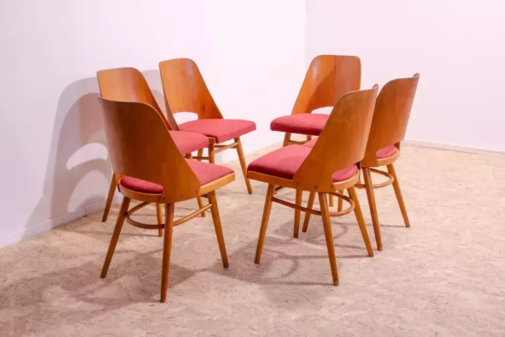 1059.0 Mid Century Dining Chairs By Radomír Hofman, 1960´S, Set Of 6 photo