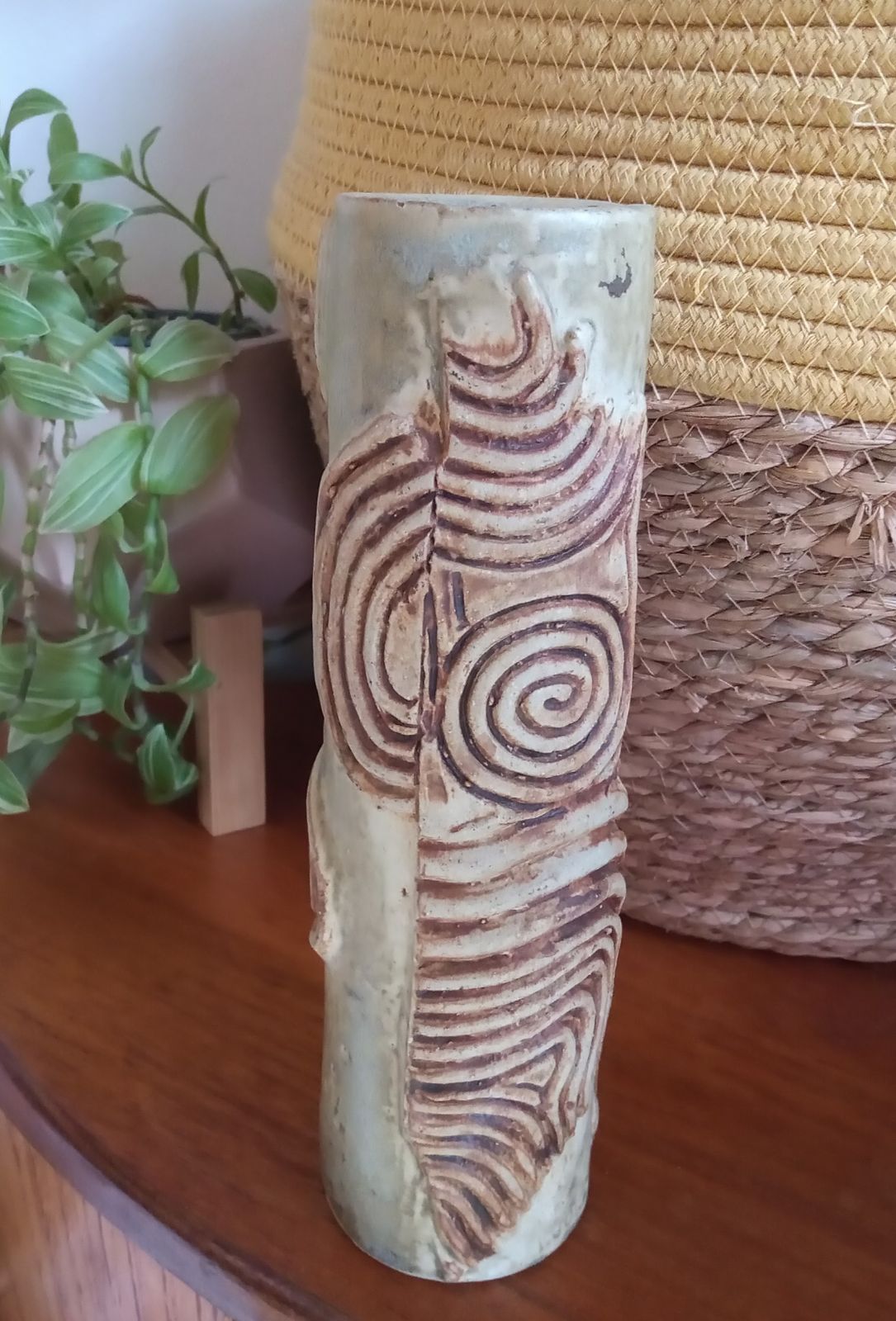 1960s Brutalist Cylindrical Vase By Bernard Rooke photo vintage