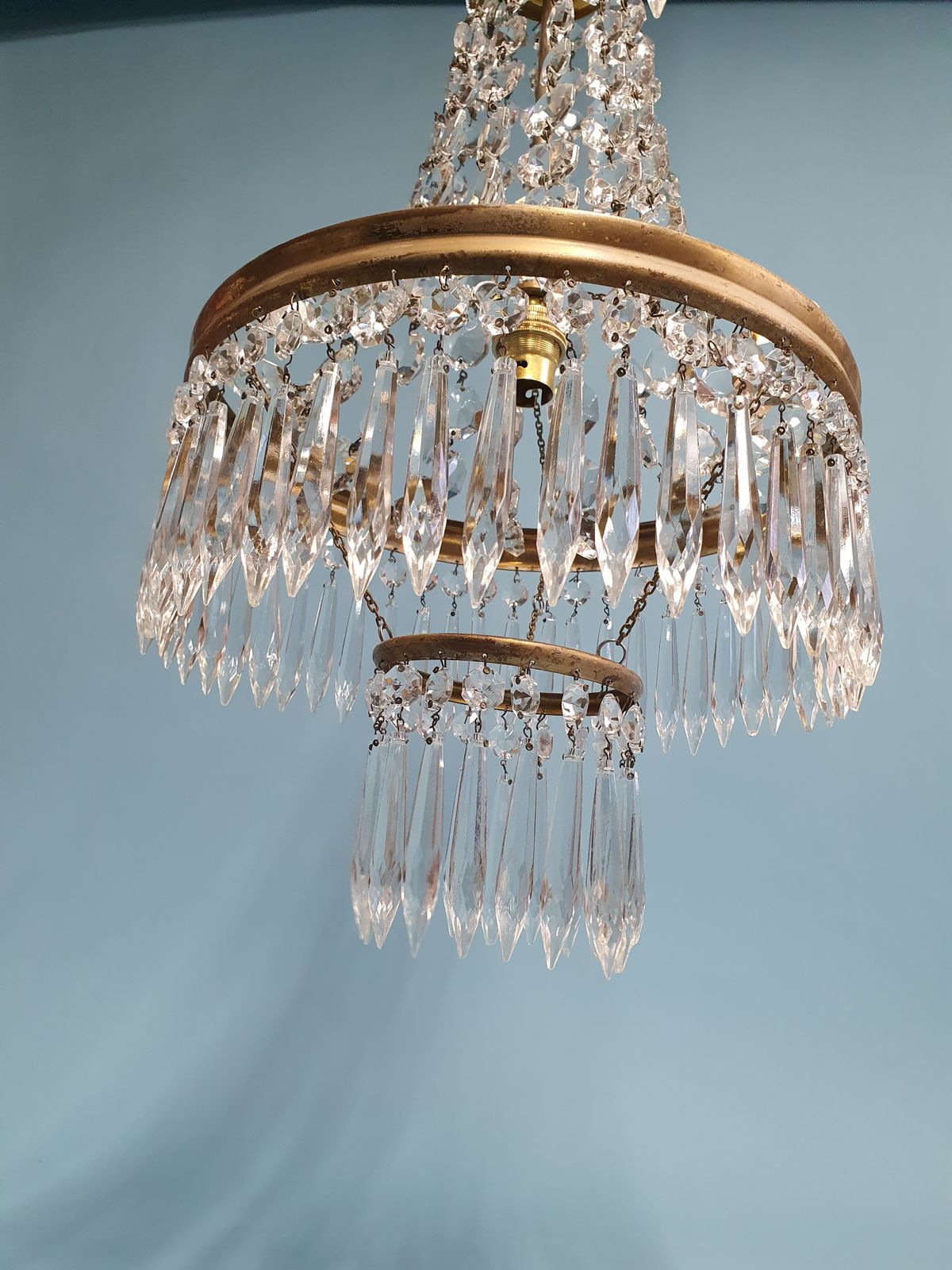 Early 20th Century Spike Chandelier With Swags To The Top photo for sale