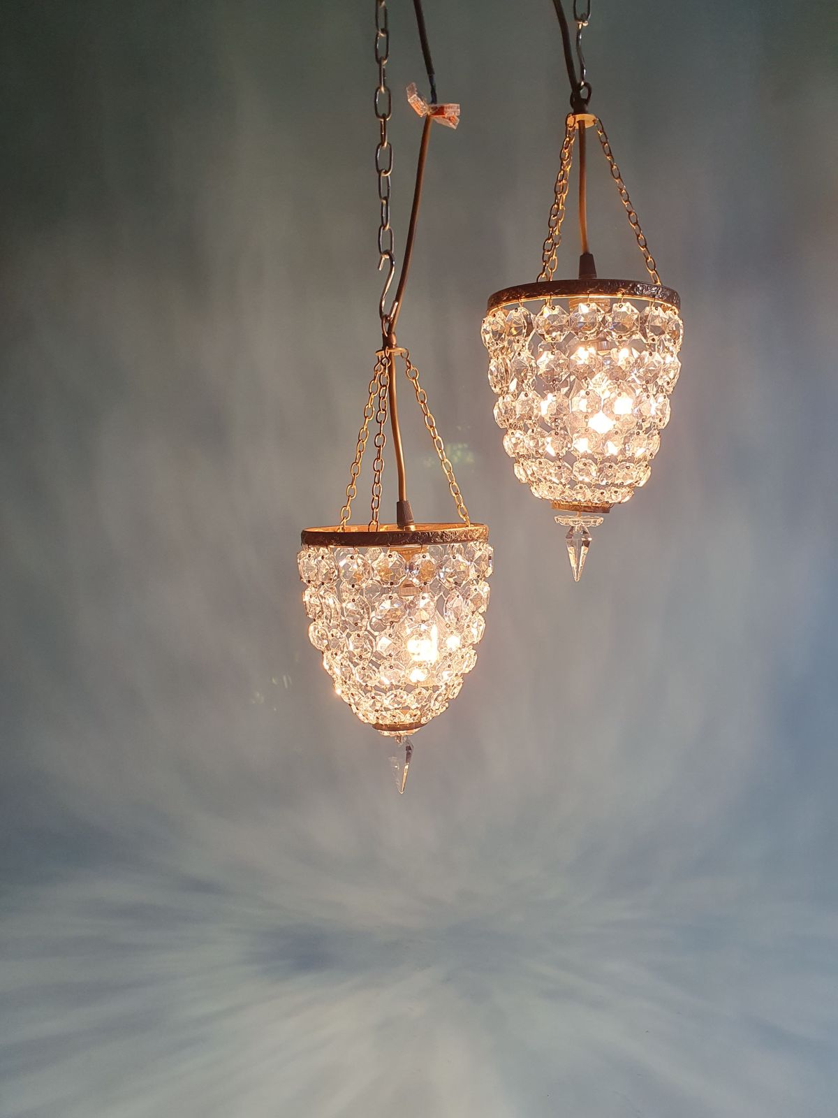 Early 20th Century Small Pair Of Bag Chandelier photo furniture