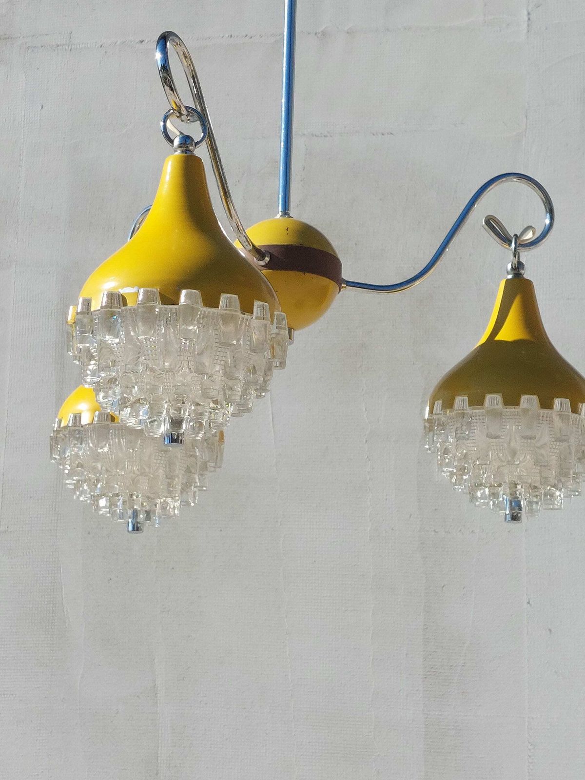 Retro Pendant Lamp /Retro Ceiling Light/Space Age Pendant Lamp/Space Age Chandelier/Mcm Pendant Lamp/Vintage Chandelier/Pineapple Shape/70's photo vinterior