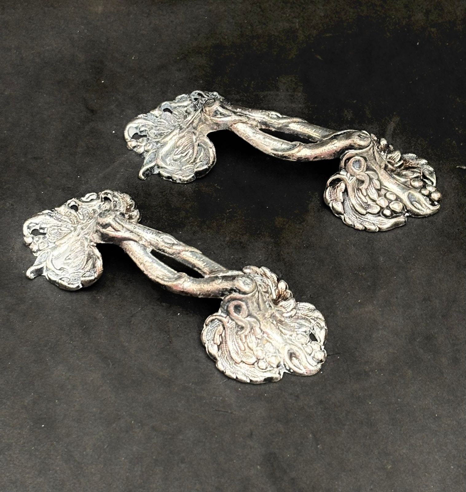 Knife Rests For Table Cutlery Holders Antique French Silver Plated Metal Dinner Table Holiday Elegant Set Of 2 Gift For Couple photo for sale