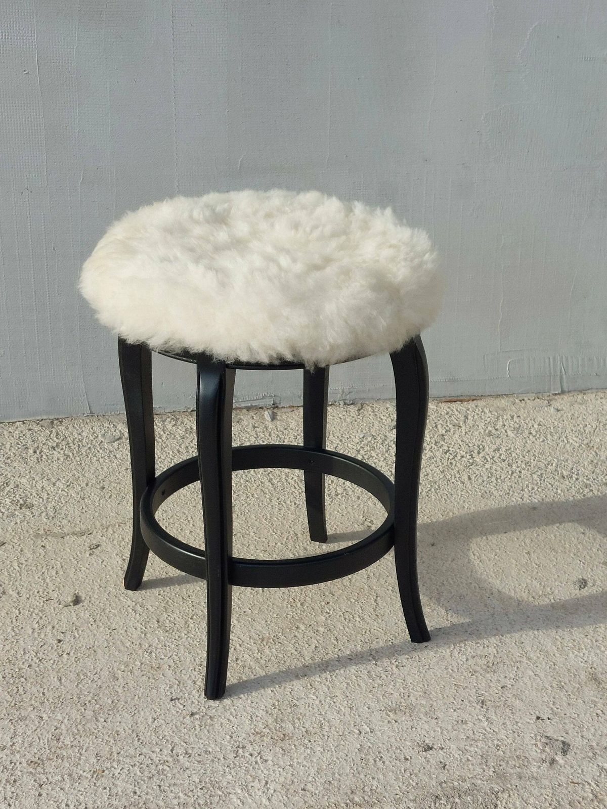 Thonet Style Stool /Thonet Style Sheepskin Chair /Mcm Stool Sheepskin Stool/ Unique Stool,Chair / Sheepskin Stool/Mcm Home/Mcm Interior/80's