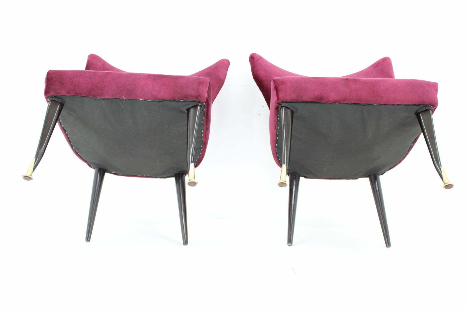 photo for sale 1950s Pair Of Italian Chairs, Restored
