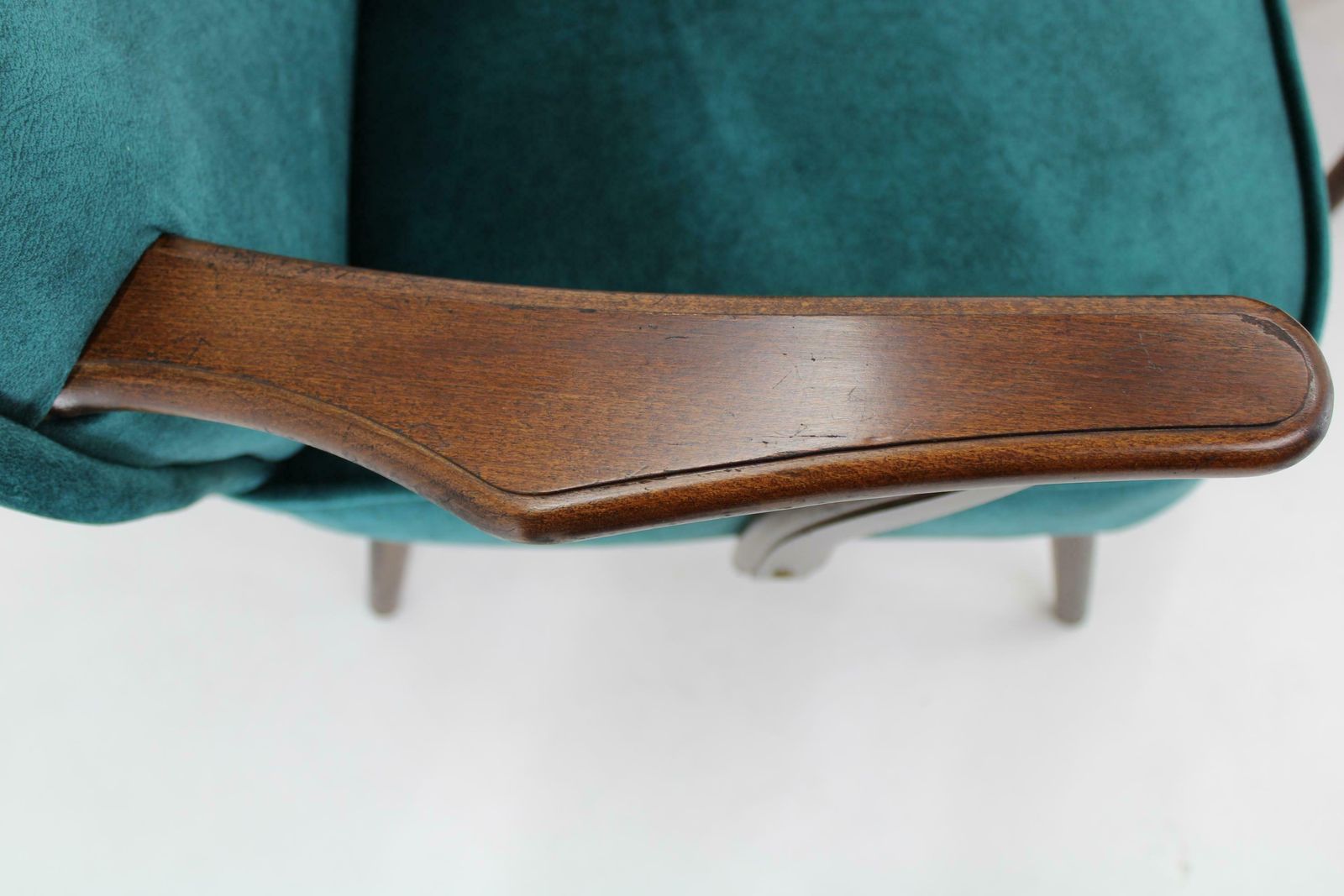 photo furniture 1970s Pair Of Refurbished Beech Armchairs In Velvet, Czechoslovakia