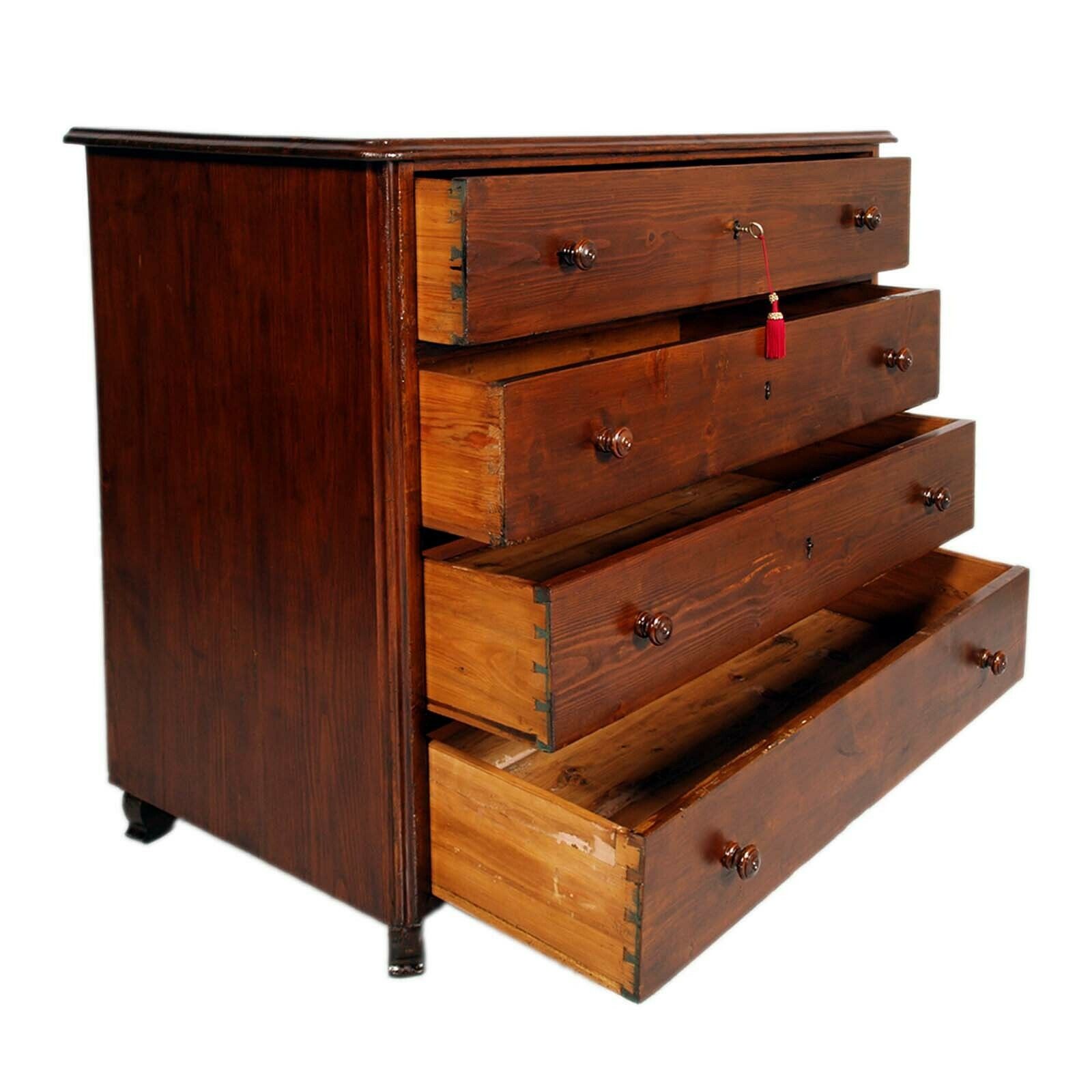 18th Century Original Venetian Country Dresser In Larch, Restored Wax Polished photo furniture