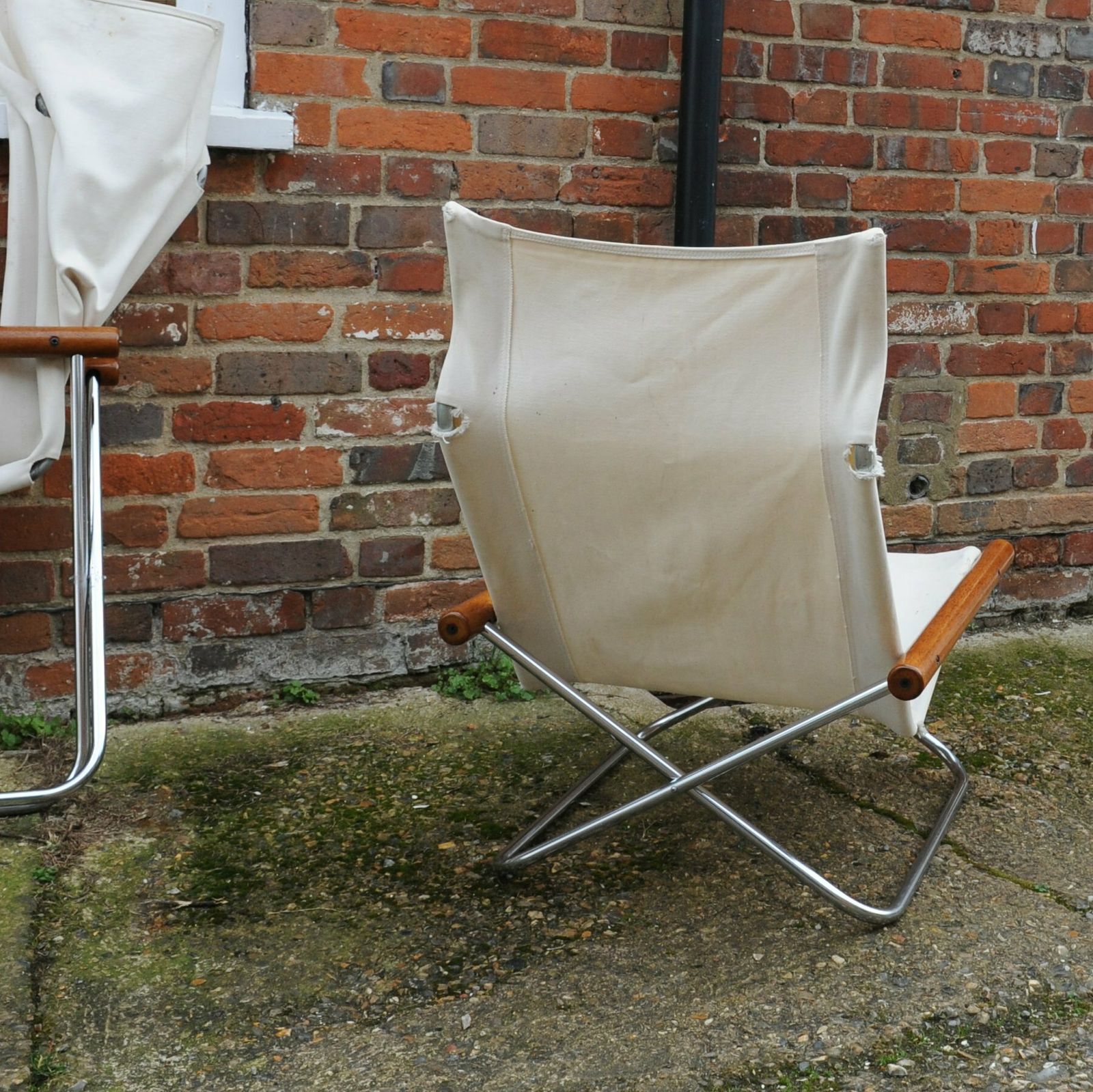 photo for sale White Canvas Ny Chairs By Takeshi Nii, Japan, 1950s, Set Of 2